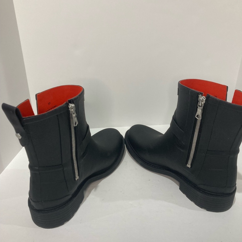 NEW RAG AND BONE MOTO RUBBER SIDE ZIP UP BOOTS 37 - Picture 5 of 9